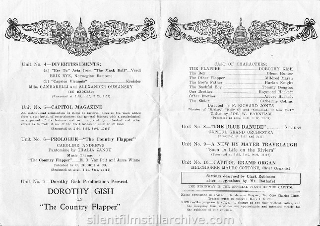 Capitol Theatre program