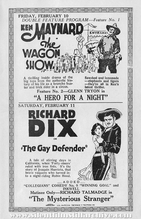 Plaisance Theatre program, February 5, 1928, Chicago, Illinois