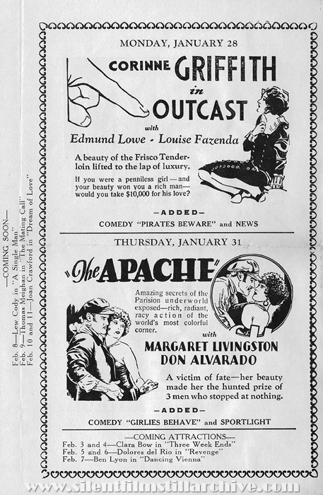 Plaisance Theatre program, January 27, 1929, Chicago, Illinois