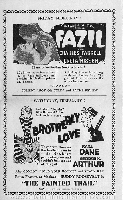 Plaisance Theatre program, January 27, 1929, Chicago, Illinois