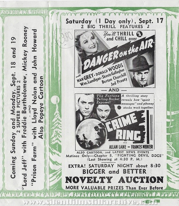 Rex Theatre program, September 11, 1927, Chicago, Illinois