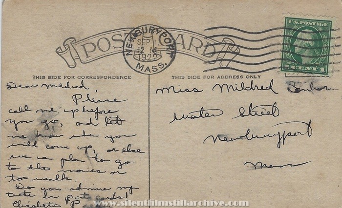 Postcard for CLEOPATRA (1917)