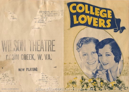 Advertising Herald for COLLEGE LOVERS (1930) with Jack Whiting and Marian Nixon.