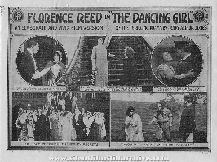 Herald for THE THE DANCING GIRL (1915) with Florence Reed