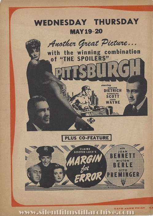 State Theatre program, Deposit, New York, May 16, 1943