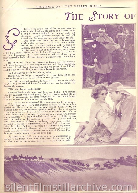 DESERT SONG (1929) program