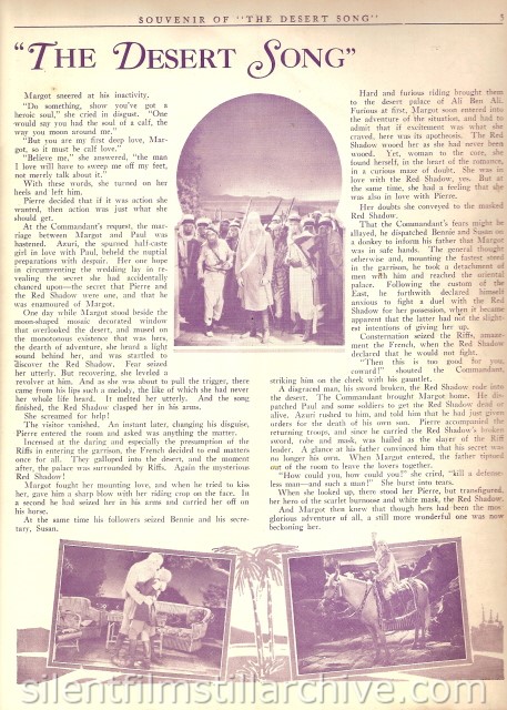 DESERT SONG (1929) program