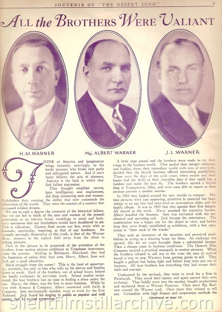 DESERT SONG (1929) program