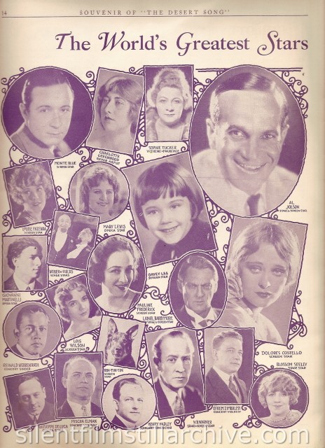 DESERT SONG (1929) program