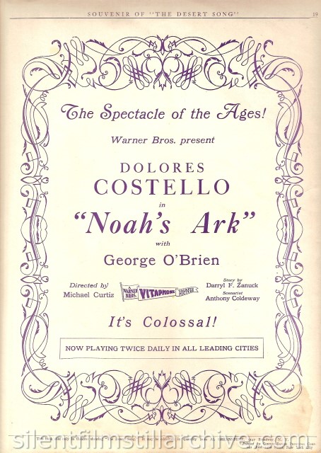 DESERT SONG (1929) program