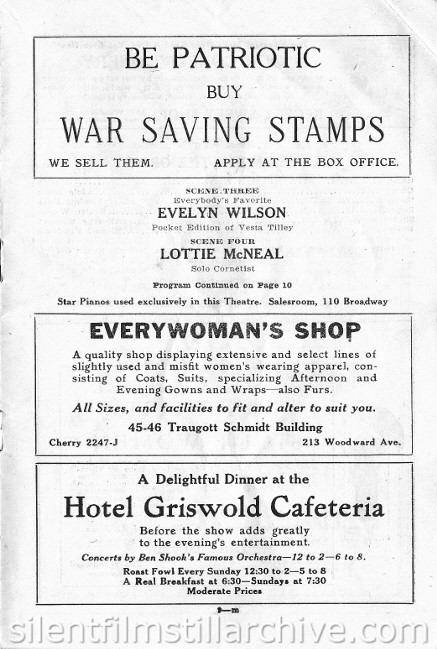 Miles Theatre program for April 29, 1918 