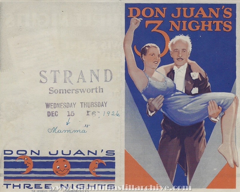 Herald for DON JUAN'S THREE NIGHTS (1926) with Lewis Stone