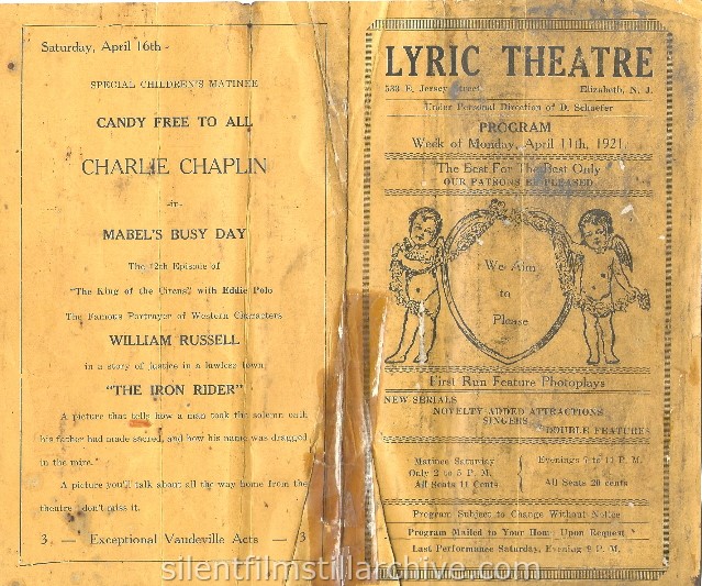 Elizabeth, New Jersey Lyric Theatre program
