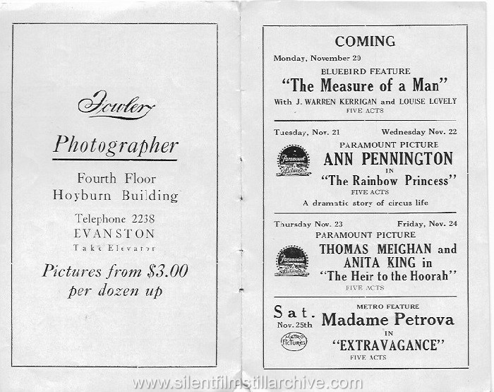 Evanston Hoyburn Theatre program