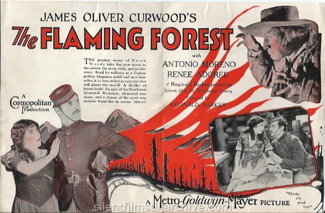Advertising herald for THE FLAMING FOREST (1926) with Antonio Moreno and Renée Adorée.