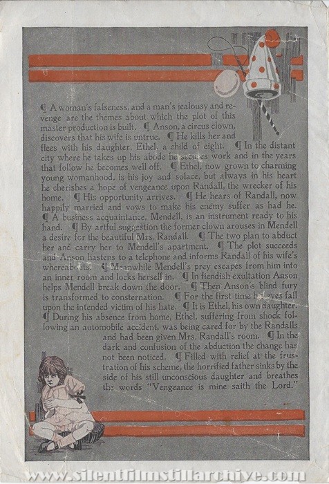 Herald for THE FOOL'S REVENGE (1916) with William H. Tooker and Maude Gilbert