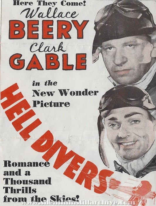 Herald for HELL DIVERS (1931) with Wallace Beery and Clark Gable