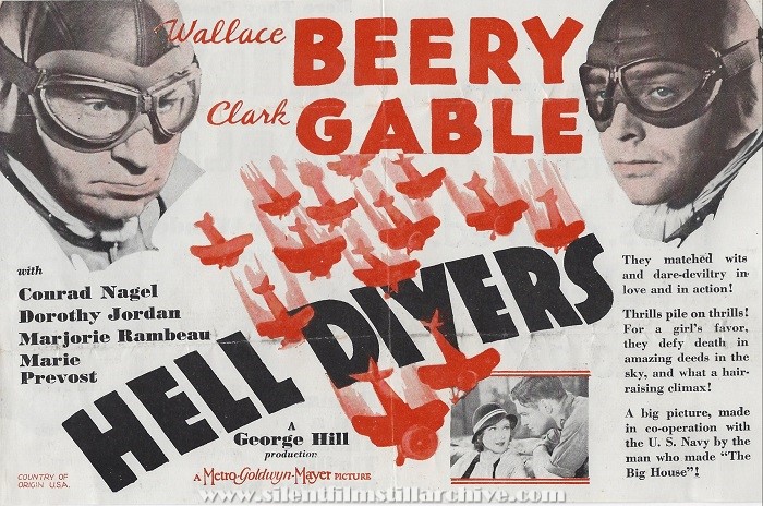Herald for HELL DIVERS (1931) with Wallace Beery and Clark Gable