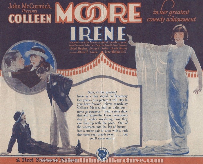 Herald for IRENE (1926) with Colleen Moore and Lloyd Hughes