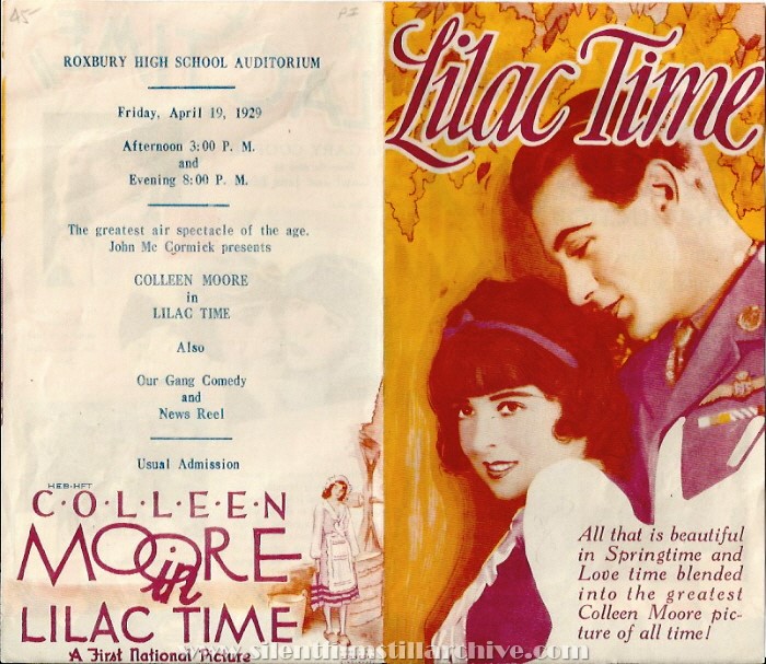 Herald for LILAC TIME (1928) with Colleen Moore and Gary Cooper