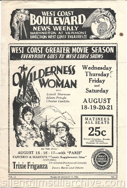 Los Angeles Boulevard Theatre program