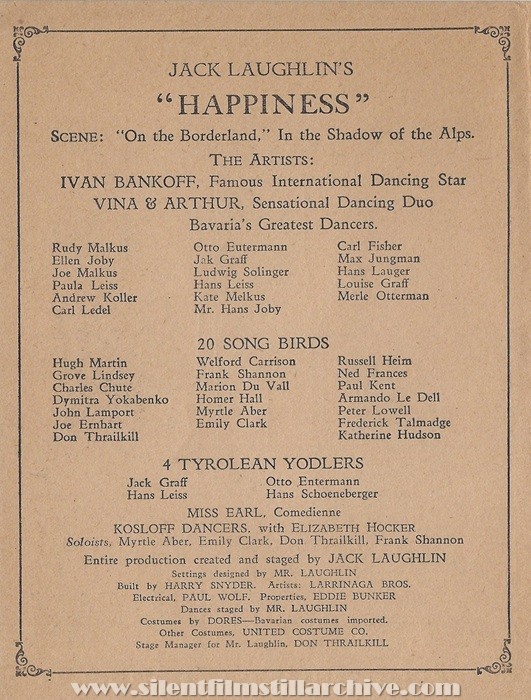 Los Angeles, California, Carthay Circle Theatre program for 1928 showing FOUR SONS (1928) with Margaret Mann and James Hall