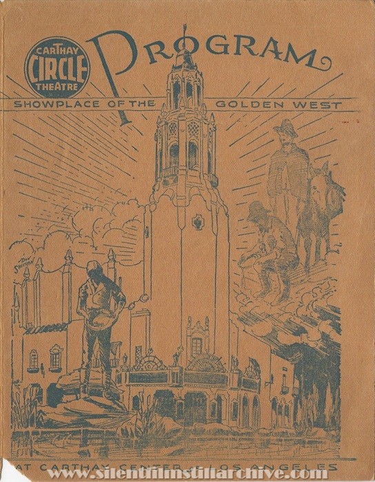 Los Angeles, California, Carthay Circle Theatre program for November 1927 showing SEVENTH HEAVEN (1928) with Janet Gaynor and Charles Farrell