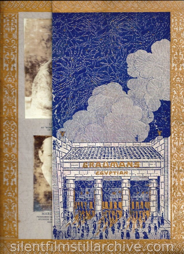 ROMOLA (1924) program from the premier at Grauman's Egyptian Theater in Los Angeles