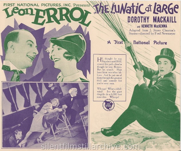 Herald for THE LUNATIC AT LARGE (1927) with Leon Errol and Dorothy Mackaill