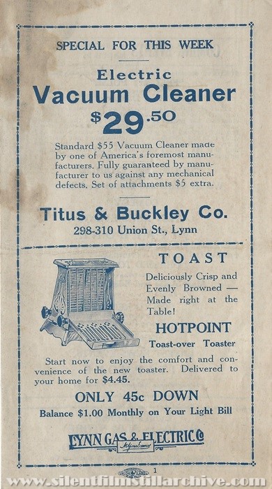 Program for the Mark Strand Theater in Lynn, Massachusetts