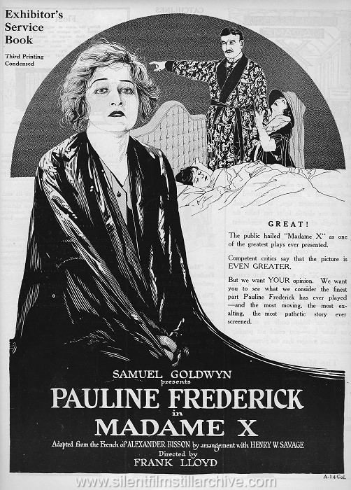Pressbook for MADAME X (1920) with Pauline Frederick