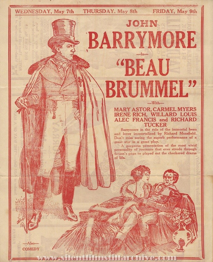 Maybell Theatre program for May 2, 1924 showing BEAU BRUMMEL (1924).