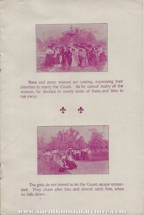 Sales flyer for MEET ME AT THE FOUNTAIN (1904) from Lubin