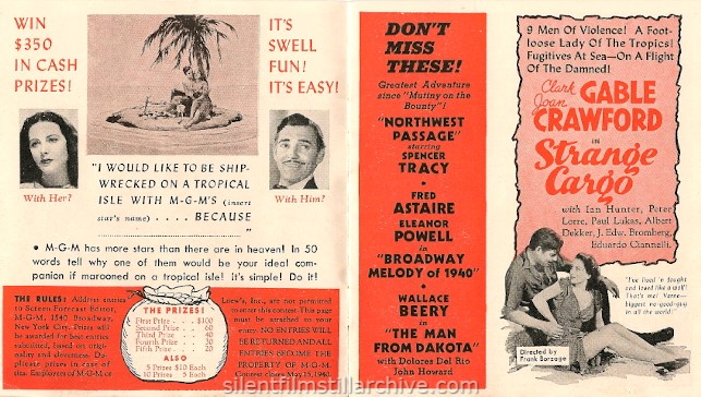 Metro-Goldwyn-Mayer's Screen Forecast
Spring and Summer 1940
Win $350 in Cash Prizes!