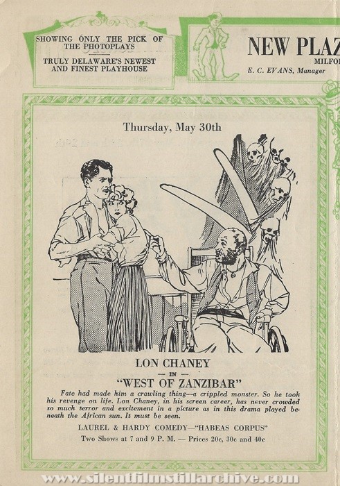 Milford, Delaware, New Plaza Theatre program for May 27, 1929