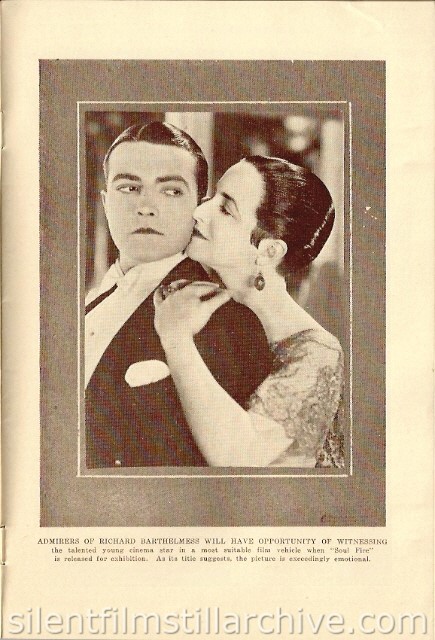 Richard Barthelmess in State Theatre program, Minneapolis, Minnesota, USA (Movieland Magazine)