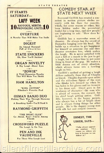 State Theatre program, Minneapolis, Minnesota, USA (Movieland Magazine)