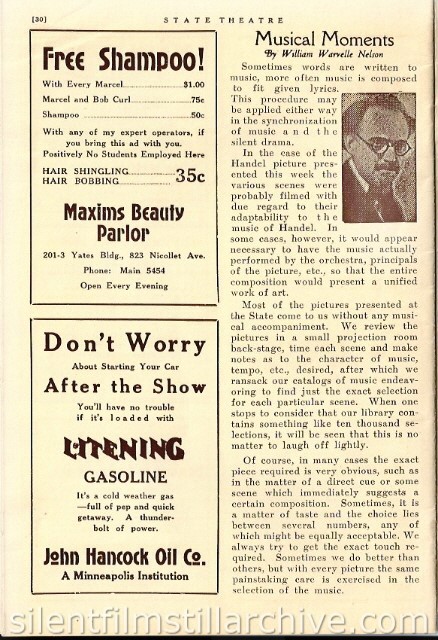 State Theatre program, Minneapolis, Minnesota, USA (Movieland Magazine)