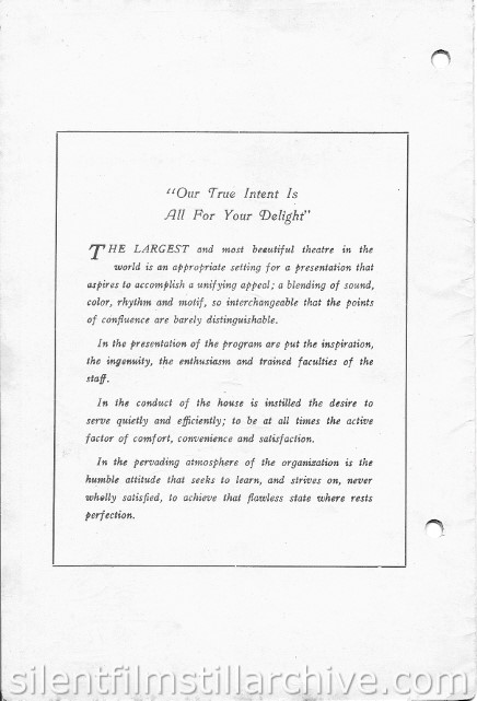 Capitol Theatre program