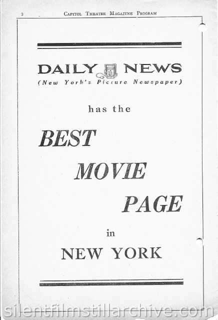 Capitol Theater Program