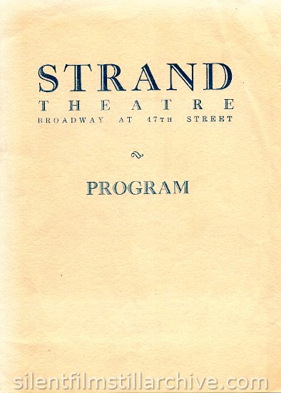Strand Theatre program