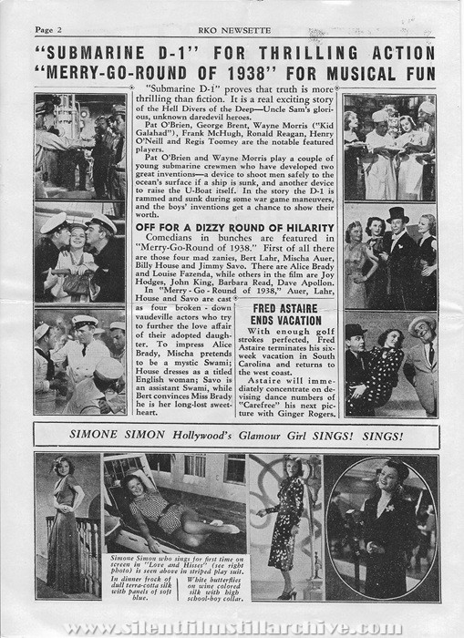 New York, New York, RKO Coliseum Theater program for January 14, 1938 showing SUBMARINE D-1 (1937) with Pat O'Brien