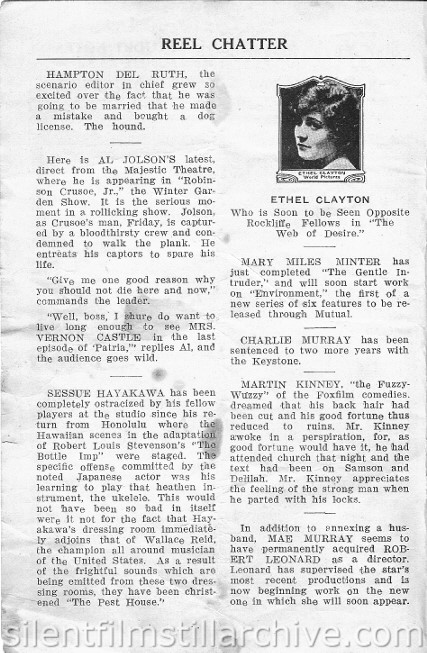 Hudson Theatre, New York City, New York program for February 26, 1917