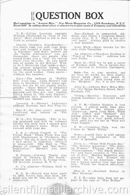 Hudson Theatre, New York City, New York program for February 26, 1917