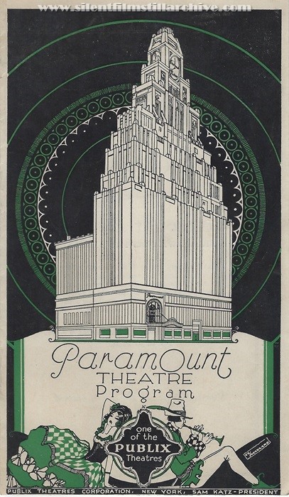 Theater program from the Paramount Theatre in New York City, New York for the week beginning June 25, 1927