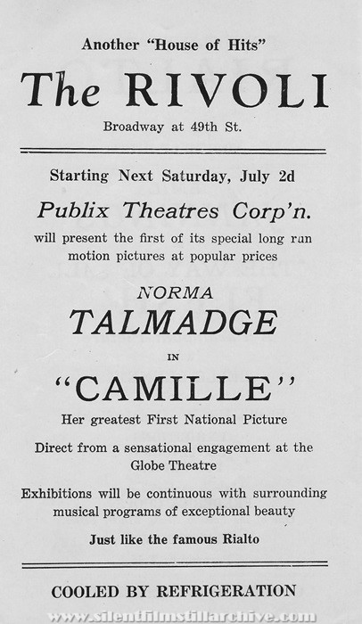 Theater program from the Paramount Theatre in New York City, New York for the week beginning June 25, 1927