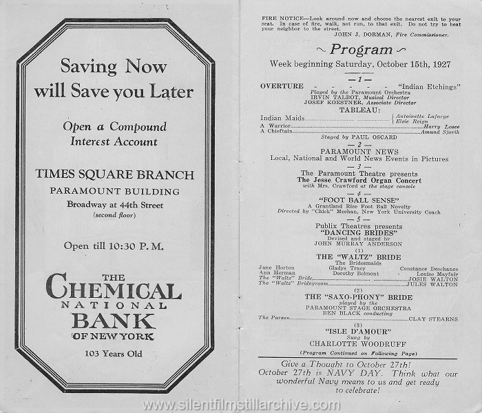 Paramount Theatre program