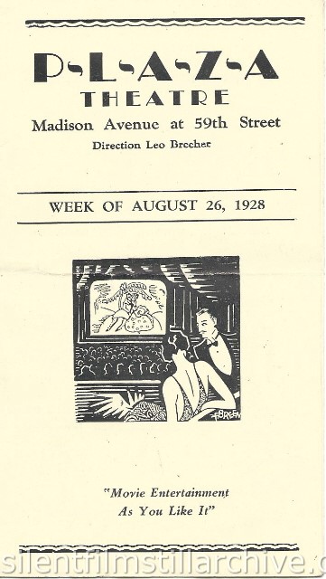 New York City, New York Plaza Theatre program