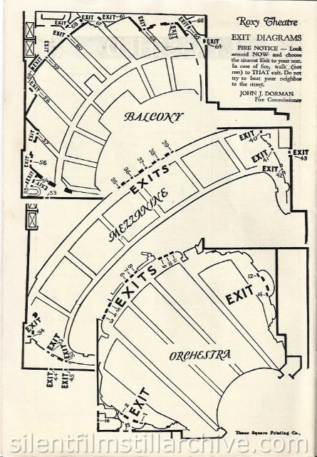 Roxy Theatre program