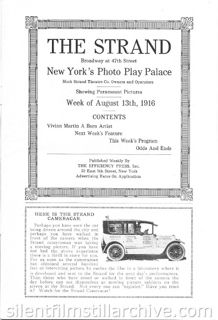 Strand Theatre program